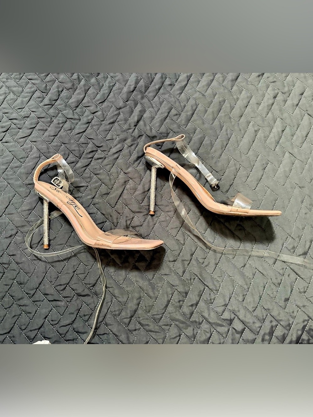 So Me Rhinestone Heel Sandals in Pink